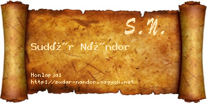 Sudár Nándor névjegykártya