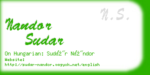 nandor sudar business card